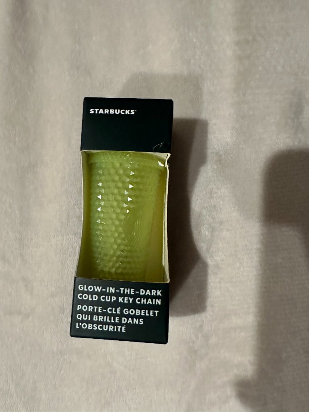 Starbucks studded glow in the dark keychain NWT